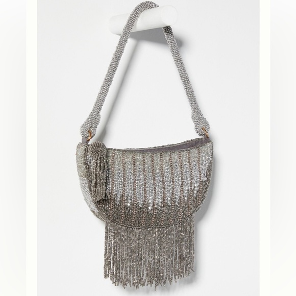 Anthropologie Handbags - New Anthropologie Mini Half Moon Beaded Shoulder Bag!!🔥🔥🔥